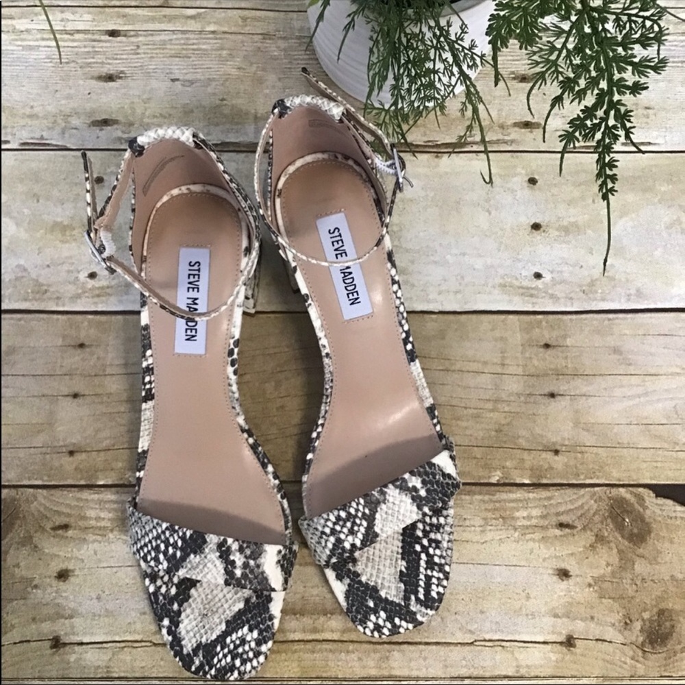 Steve Madden Maris Snakeskin Block Heels - Picture 3 of 4
